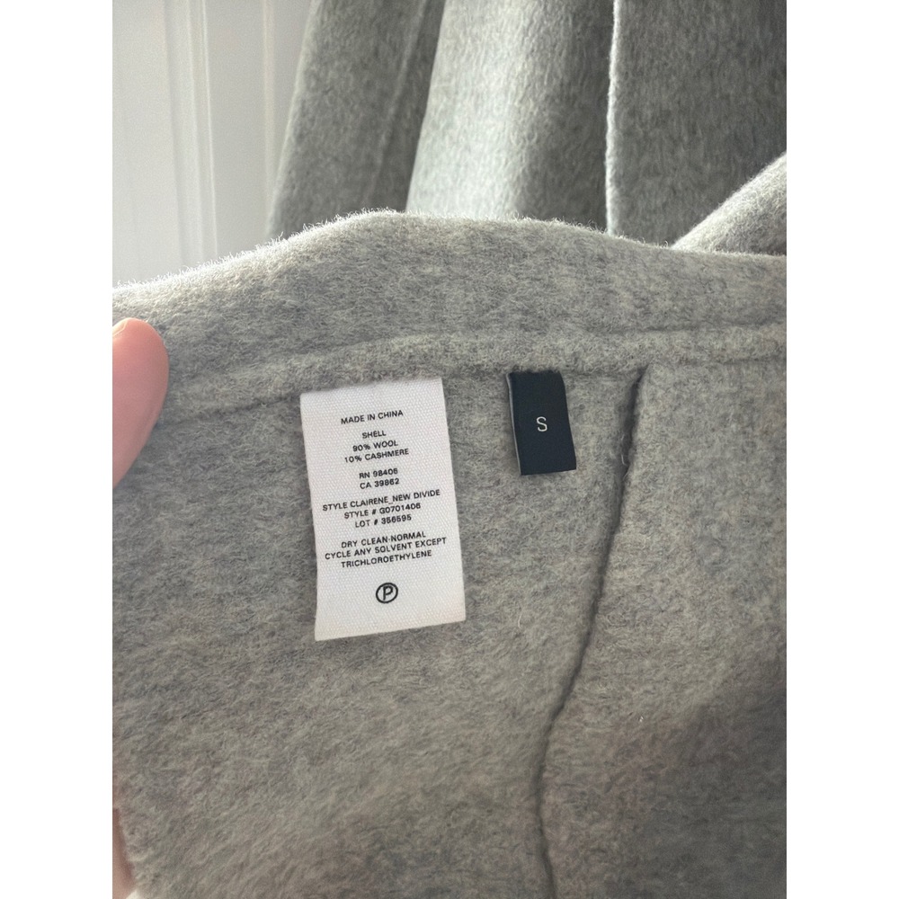 Theory Clairene New Divide Wool Cashmere Coat Grey Melange Open Front Small - Picture 3 of 8